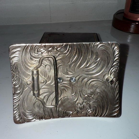 Gold and Silver Bull Belt Buckle - Picture 3 of 3